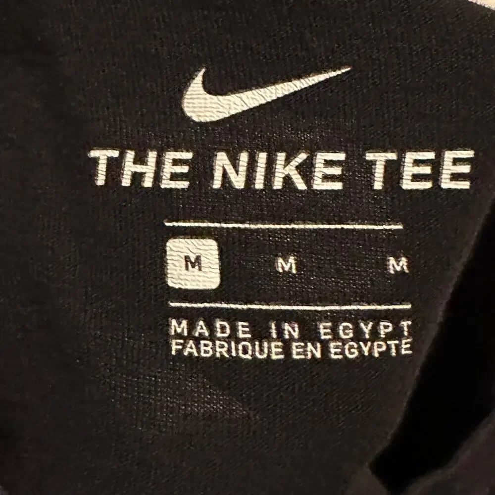Nike Logo Spell-Out Activewear T-Shirt Black, White, Gray Women's Medium